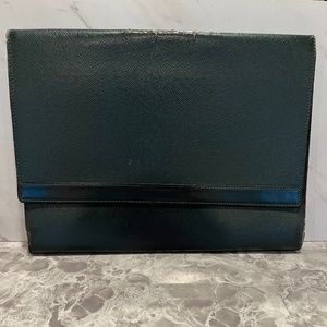 Louis Vuitton taiga document case clutch green